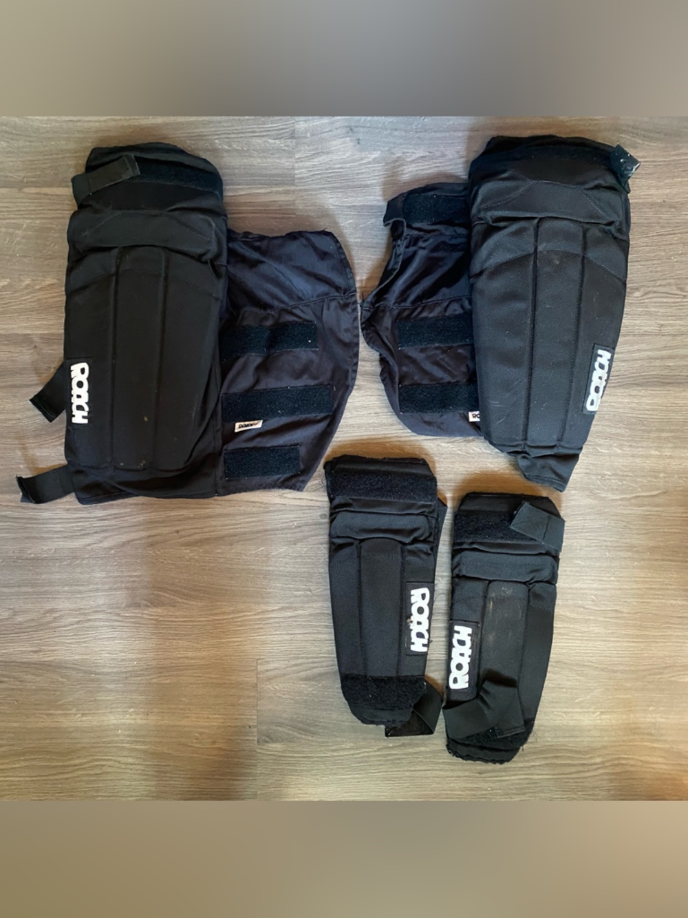Roach Black MTN Biking Protective Knee and Shin Pads Set
